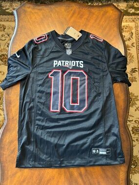New England Patriots Drake Maye Nike Carbon Black Fashion Jersey Size Large